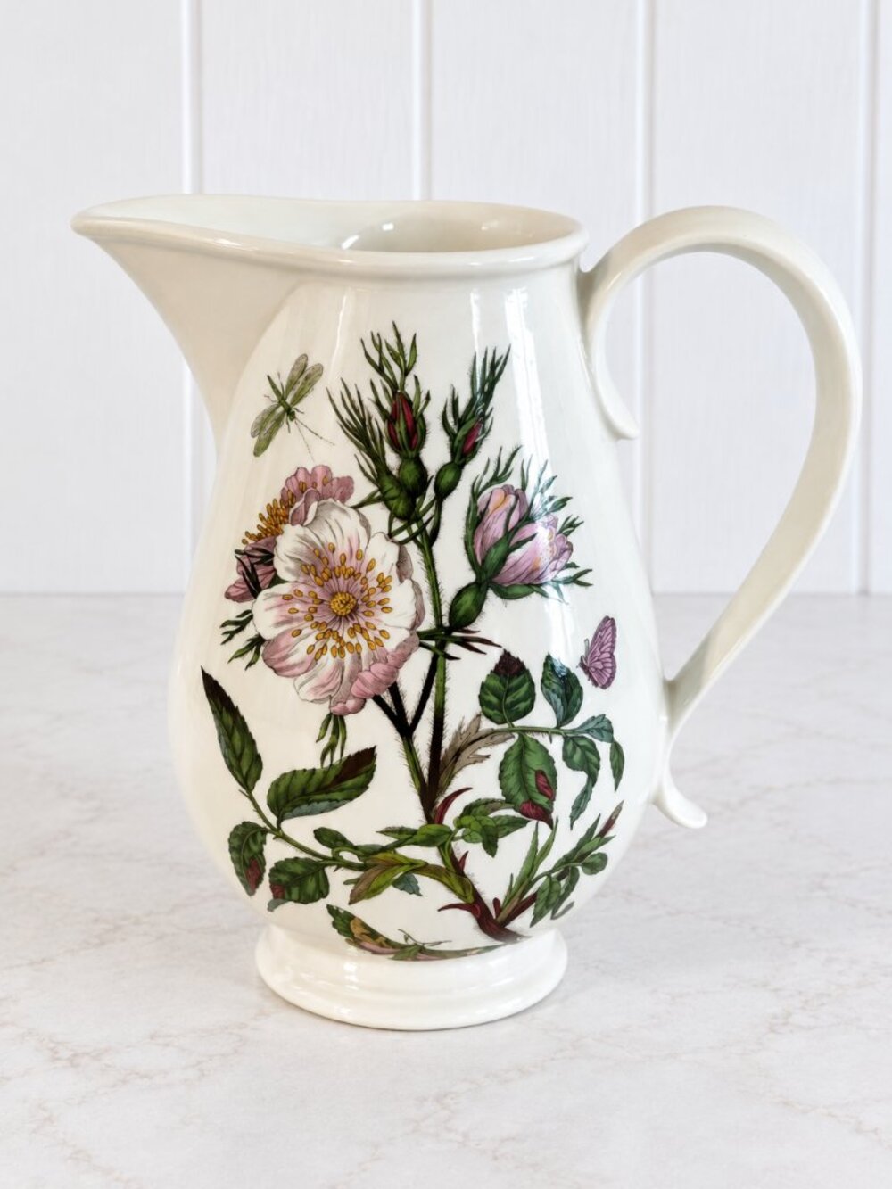 Vintage Portmeirion Botanic Garden Dog Rose 30 Oz Romantic Pitcher Jug England